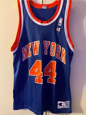 Rare VTG Hubert Davis 1992-1996New York Knicks NBA Jersey - Navy & Orange